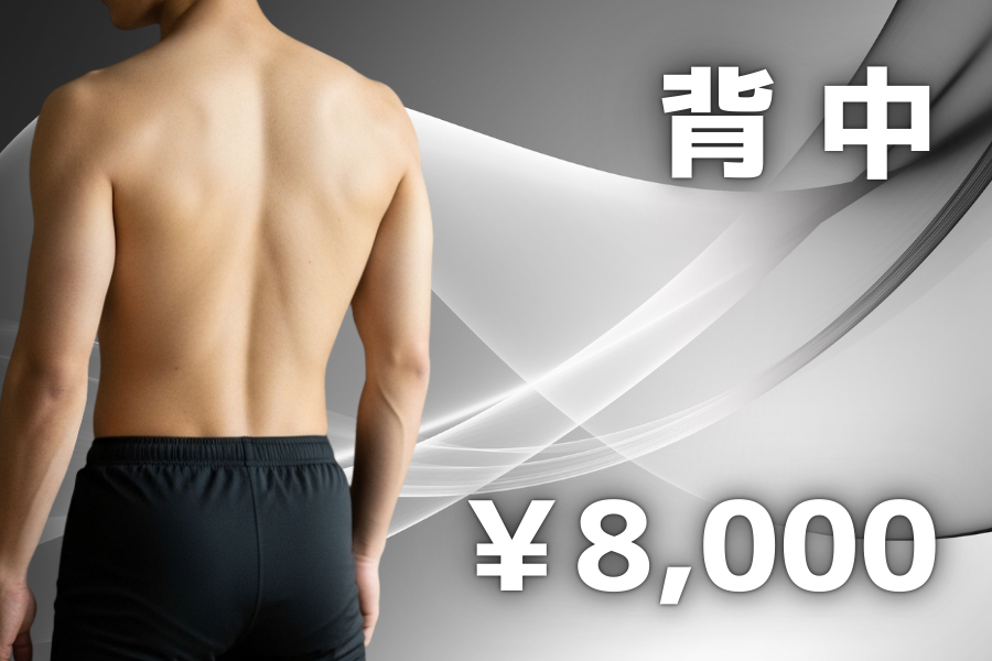 背中脱毛￥8000