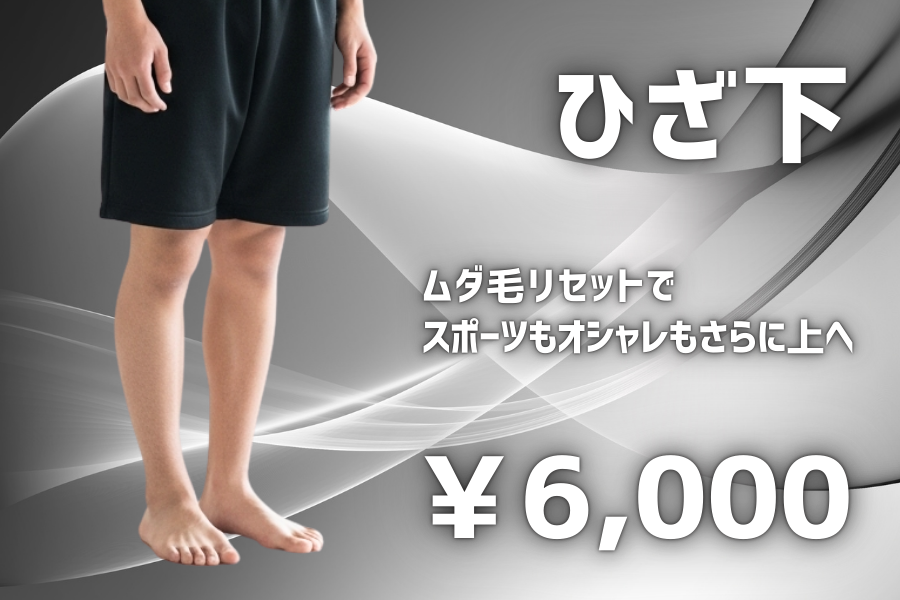 ひざ下脱毛 ￥6000